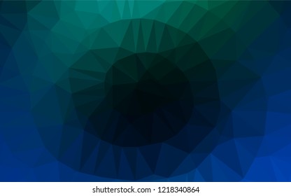 Light BLUE vector hexagon mosaic cover. A completely new color illustration in a vague style. Triangular pattern for your business design.