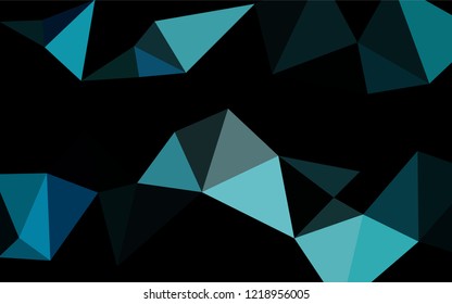 Light BLUE vector hexagon mosaic cover. Triangular geometric sample with gradient.  A completely new template for your business design.