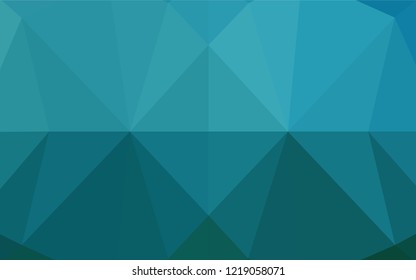 Light BLUE vector hexagon mosaic template. Shining illustration, which consist of triangles. The elegant pattern can be used as part of a brand book.