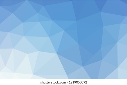 Light BLUE vector hexagon mosaic template. Shining colored illustration in a Brand new style. Triangular pattern for your business design.