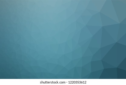 Light BLUE vector hexagon mosaic cover. Geometric illustration in Origami style with gradient.  A new texture for your design.