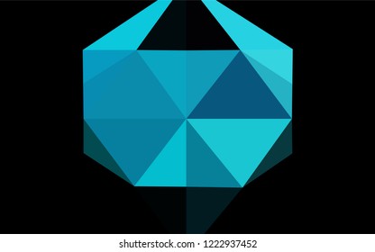 Light BLUE vector hexagon mosaic cover. Creative geometric illustration in Origami style with gradient. The textured pattern can be used for background.
