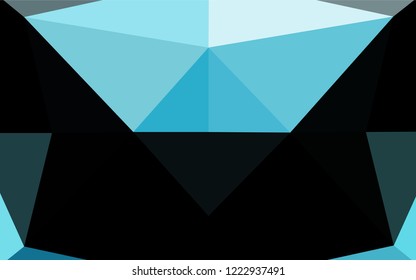 Light BLUE vector hexagon mosaic texture. Triangular geometric sample with gradient.  A completely new template for your business design.