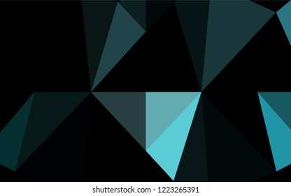 Light BLUE vector hexagon mosaic cover. Geometric illustration in Origami style with gradient.  The best triangular design for your business.