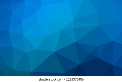 Light BLUE vector hexagon mosaic template. Geometric illustration in Origami style with gradient.  The elegant pattern can be used as part of a brand book.