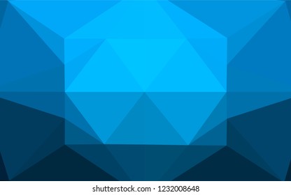 Light BLUE vector hexagon mosaic cover. An elegant bright illustration with gradient. The best triangular design for your business.