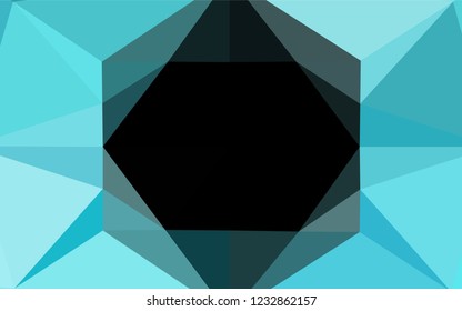 Light BLUE vector hexagon mosaic template. Modern geometrical abstract illustration with gradient. Brand new style for your business design.