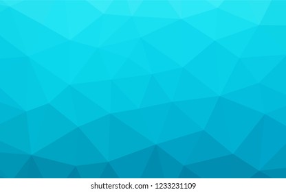 Light BLUE vector hexagon mosaic template. Glitter abstract illustration with an elegant design. Triangular pattern for your business design.