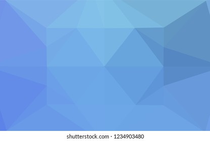 Light BLUE vector hexagon mosaic cover. Triangular geometric sample with gradient.  Brand new style for your business design.