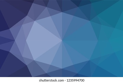 Light BLUE vector hexagon mosaic cover. Brand new colored illustration in blurry style with gradient. Triangular pattern for your business design.