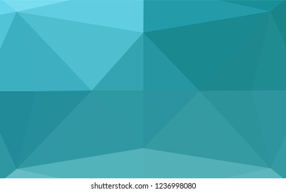 Light BLUE vector hexagon mosaic template. Modern geometrical abstract illustration with gradient. Triangular pattern for your business design.