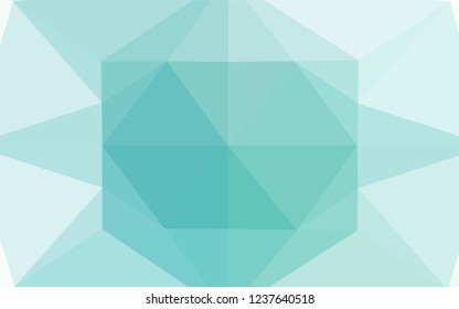 Light BLUE vector hexagon mosaic texture. Geometric illustration in Origami style with gradient.  The best triangular design for your business.