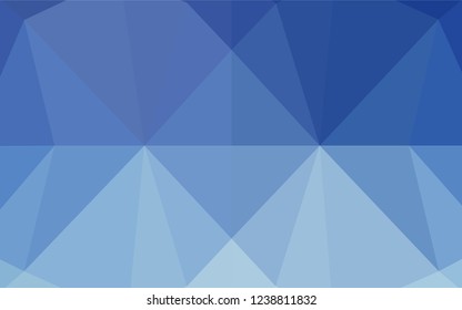 Light BLUE vector hexagon mosaic cover. A vague abstract illustration with gradient. Triangular pattern for your business design.