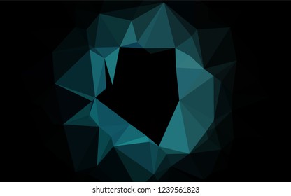 Light BLUE vector hexagon mosaic cover. A vague abstract illustration with gradient. Triangular pattern for your business design.