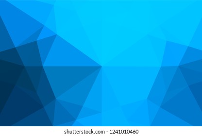 Light BLUE vector hexagon mosaic template. Shining illustration, which consist of triangles. A new texture for your design.