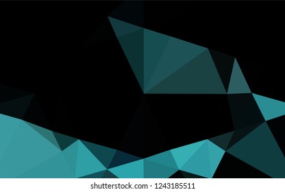 Light BLUE vector hexagon mosaic cover. Geometric illustration in Origami style with gradient.  The elegant pattern can be used as part of a brand book.