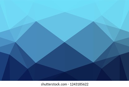 Light BLUE vector hexagon mosaic template. Geometric illustration in Origami style with gradient.  The best triangular design for your business.