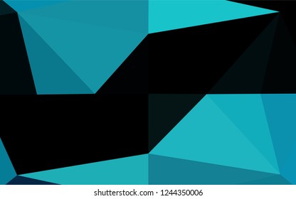 Light BLUE vector hexagon mosaic texture. Triangular geometric sample with gradient.  The completely new template can be used for your brand book.
