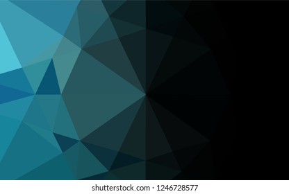 Light BLUE vector hexagon mosaic template. Shining colored illustration in a Brand new style. The best triangular design for your business.