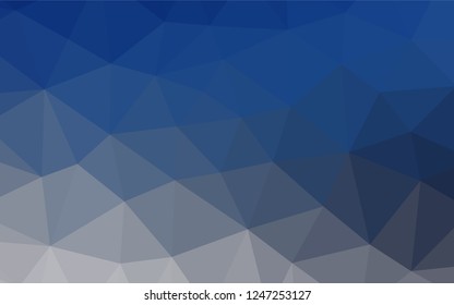 Light BLUE vector hexagon mosaic template. Shining colored illustration in a Brand new style. The best triangular design for your business.