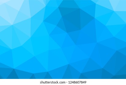 Light BLUE vector hexagon mosaic cover. Creative illustration in halftone style with gradient. The best triangular design for your business.