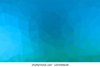 Light BLUE vector hexagon mosaic template. Shining illustration, which consist of triangles. The elegant pattern can be used as part of a brand book.