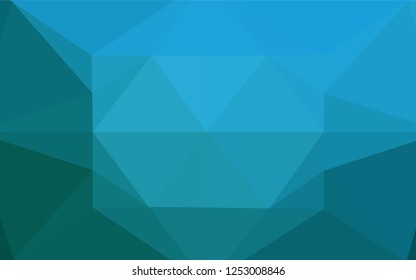 Light BLUE vector hexagon mosaic template. Creative geometric illustration in Origami style with gradient. The completely new template can be used for your brand book.