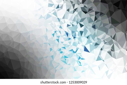 Light BLUE vector hexagon mosaic texture. Creative geometric illustration in Origami style with gradient. The best triangular design for your business.