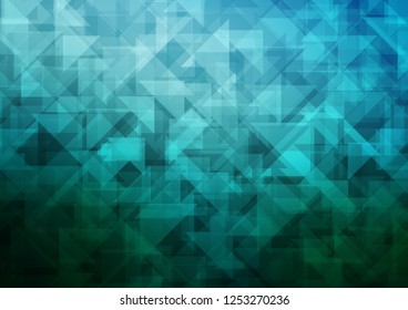 Light BLUE vector hexagon mosaic triangle mosaic. Colorful illustration in abstract style with gradient. Brand new design for your business.