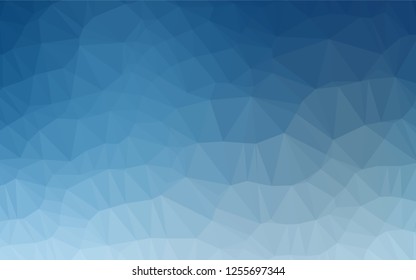 Light BLUE vector hexagon mosaic template. Triangular geometric sample with gradient.  Triangular pattern for your business design.