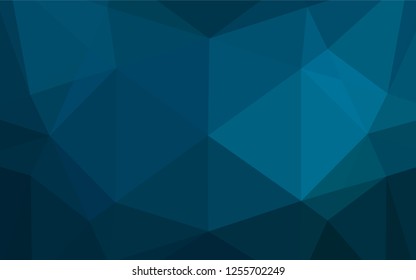 Light BLUE vector hexagon mosaic template. Triangular geometric sample with gradient.  The polygonal design can be used for your web site.