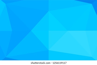 Light BLUE vector hexagon mosaic template. Shining illustration, which consist of triangles. The template can be used as a background for cell phones.