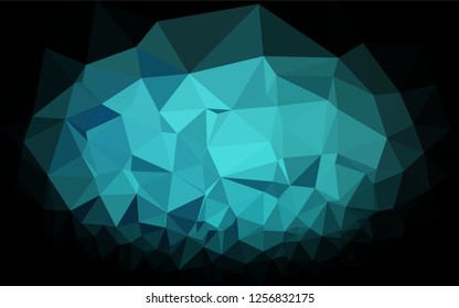 Light BLUE vector hexagon mosaic texture. Triangular geometric sample with gradient.  The textured pattern can be used for background.