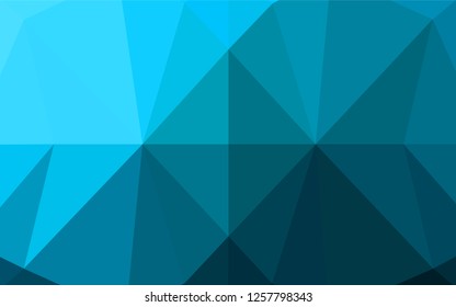 Light BLUE vector hexagon mosaic texture. Geometric illustration in Origami style with gradient.  The textured pattern can be used for background.