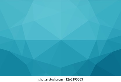 Light BLUE vector hexagon mosaic cover. Triangular geometric sample with gradient.  Brand new style for your business design.
