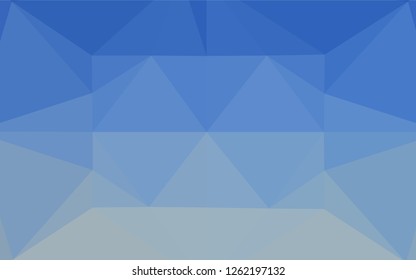 Light BLUE vector hexagon mosaic template. Triangular geometric sample with gradient.  The elegant pattern can be used as part of a brand book.