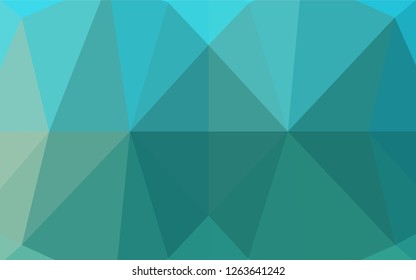 Light BLUE vector hexagon mosaic cover. Geometric illustration in Origami style with gradient.  The polygonal design can be used for your web site.