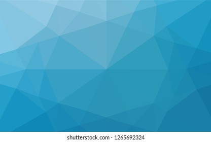 Light BLUE vector hexagon mosaic template. Creative illustration in halftone style with gradient. The textured pattern can be used for background.