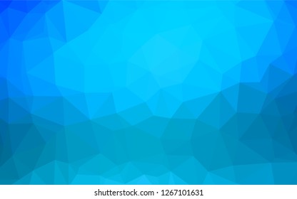 Light BLUE vector hexagon mosaic template. Creative geometric illustration in Origami style with gradient. The polygonal design can be used for your web site.