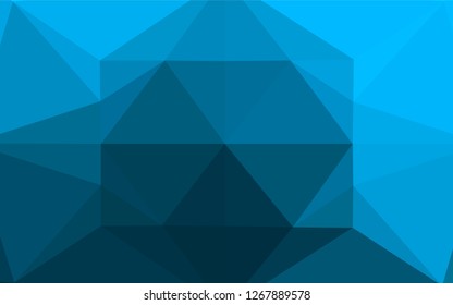 Light BLUE vector hexagon mosaic cover. Creative geometric illustration in Origami style with gradient. Brand new design for your business.