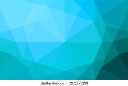 Light BLUE vector hexagon mosaic template. Triangular geometric sample with gradient.  Brand new design for your business.