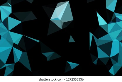 Light BLUE vector hexagon mosaic template. Shining illustration, which consist of triangles. A completely new template for your business design.