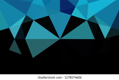 Light BLUE vector hexagon mosaic template. An elegant bright illustration with gradient. Triangular pattern for your business design.