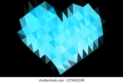 Light BLUE vector hexagon mosaic template. A vague abstract illustration with gradient. The template can be used as a background for cell phones.