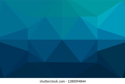 Light BLUE vector hexagon mosaic texture. Creative illustration in halftone style with gradient. Triangular pattern for your business design.
