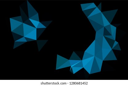 Light BLUE vector hexagon mosaic template. Modern geometrical abstract illustration with gradient. Triangular pattern for your business design.
