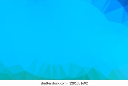 Light BLUE vector hexagon mosaic cover. A completely new color illustration in a vague style. Triangular pattern for your business design.