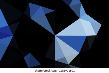 Light BLUE vector hexagon mosaic texture. Geometric illustration in Origami style with gradient.  The polygonal design can be used for your web site.