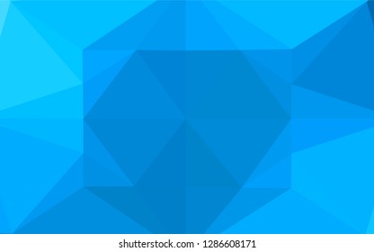 Light BLUE vector hexagon mosaic template. Geometric illustration in Origami style with gradient.  Triangular pattern for your business design.