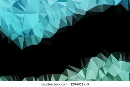 Light BLUE vector hexagon mosaic template. Creative geometric illustration in Origami style with gradient. The elegant pattern can be used as part of a brand book.